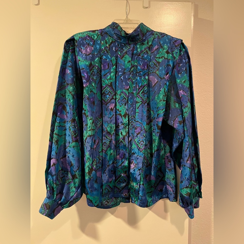 Vintage 80s Michelle Stuart power blouse - size small